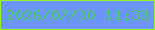 文字の大きさ：3、枠の色：94f927、背景の色：6c95fa、文字の色：48cb70 無料ブログパーツのブログ時計