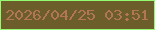 文字の大きさ：2、枠の色：94fb70、背景の色：6c5e2a、文字の色：b27657 無料ブログパーツのブログ時計