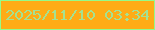 文字の大きさ：5、枠の色：94fb8a、背景の色：feac16、文字の色：a4e291 無料ブログパーツのブログ時計