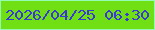 文字の大きさ：3、枠の色：94fbb4、背景の色：70e014、文字の色：3939d7 無料ブログパーツのブログ時計