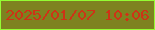 文字の大きさ：1、枠の色：94fc33、背景の色：7e8220、文字の色：ce3316 無料ブログパーツのブログ時計