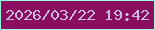 文字の大きさ：3、枠の色：94fcdb、背景の色：8a0d60、文字の色：c8bbe4 無料ブログパーツのブログ時計