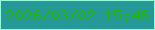 文字の大きさ：3、枠の色：94fcdd、背景の色：249998、文字の色：21b40b 無料ブログパーツのブログ時計