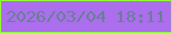 文字の大きさ：5、枠の色：94fe34、背景の色：ab6eec、文字の色：677f95 無料ブログパーツのブログ時計