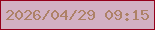 文字の大きさ：5、枠の色：95001b、背景の色：d2b1c3、文字の色：ad8167 無料ブログパーツのブログ時計
