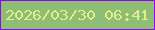 文字の大きさ：3、枠の色：9502fb、背景の色：8ebe74、文字の色：e2ee8d 無料ブログパーツのブログ時計