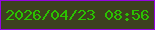 文字の大きさ：2、枠の色：9505e0、背景の色：3d401f、文字の色：2bc101 無料ブログパーツのブログ時計