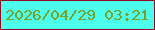 文字の大きさ：4、枠の色：950826、背景の色：4dfeed、文字の色：79a127 無料ブログパーツのブログ時計