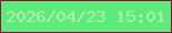 文字の大きさ：4、枠の色：950a38、背景の色：5dec7c、文字の色：b1f0ad 無料ブログパーツのブログ時計
