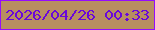 文字の大きさ：4、枠の色：950cfe、背景の色：b88e61、文字の色：6908da 無料ブログパーツのブログ時計