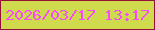 文字の大きさ：5、枠の色：950f3b、背景の色：cfdb4c、文字の色：f74bfb 無料ブログパーツのブログ時計