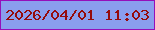 文字の大きさ：1、枠の色：950fba、背景の色：8a9eee、文字の色：950b0c 無料ブログパーツのブログ時計