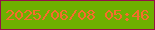 文字の大きさ：5、枠の色：951048、背景の色：6eaf00、文字の色：f66c2e 無料ブログパーツのブログ時計
