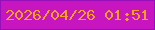 文字の大きさ：4、枠の色：9510b8、背景の色：c716c0、文字の色：f89e25 無料ブログパーツのブログ時計