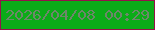 文字の大きさ：1、枠の色：95114a、背景の色：0bab18、文字の色：6d876a 無料ブログパーツのブログ時計