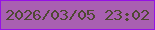文字の大きさ：3、枠の色：9512e4、背景の色：a960b1、文字の色：4f4833 無料ブログパーツのブログ時計