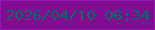 文字の大きさ：2、枠の色：9515b0、背景の色：800c91、文字の色：016a63 無料ブログパーツのブログ時計