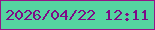 文字の大きさ：1、枠の色：951687、背景の色：55d5a0、文字の色：7e0b87 無料ブログパーツのブログ時計