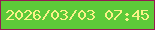 文字の大きさ：1、枠の色：951a53、背景の色：5dca39、文字の色：faf288 無料ブログパーツのブログ時計