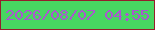 文字の大きさ：1、枠の色：951d2b、背景の色：48d661、文字の色：ab56d0 無料ブログパーツのブログ時計