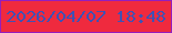 文字の大きさ：4、枠の色：951ebc、背景の色：ef2a3e、文字の色：4151b3 無料ブログパーツのブログ時計