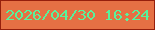 文字の大きさ：5、枠の色：951f0c、背景の色：e57044、文字の色：57f29c 無料ブログパーツのブログ時計