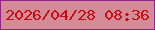 文字の大きさ：4、枠の色：95228d、背景の色：d38c97、文字の色：ce0912 無料ブログパーツのブログ時計