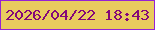 文字の大きさ：2、枠の色：9522d4、背景の色：e9cb5e、文字の色：840879 無料ブログパーツのブログ時計