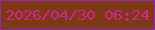 文字の大きさ：4、枠の色：9524b9、背景の色：7e3a14、文字の色：d12191 無料ブログパーツのブログ時計