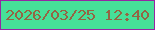 文字の大きさ：2、枠の色：9526a3、背景の色：46e098、文字の色：946543 無料ブログパーツのブログ時計