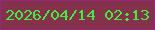 文字の大きさ：3、枠の色：95277f、背景の色：84314c、文字の色：47ea41 無料ブログパーツのブログ時計
