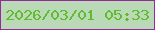 文字の大きさ：3、枠の色：952b9a、背景の色：badab7、文字の色：62ba31 無料ブログパーツのブログ時計