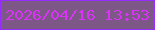 文字の大きさ：4、枠の色：952bfc、背景の色：7d5886、文字の色：da33f7 無料ブログパーツのブログ時計
