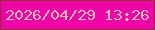 文字の大きさ：3、枠の色：952d34、背景の色：ef04a8、文字の色：fcbfb2 無料ブログパーツのブログ時計