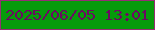 文字の大きさ：3、枠の色：952d74、背景の色：069b0b、文字の色：6c0962 無料ブログパーツのブログ時計