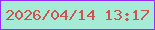 文字の大きさ：4、枠の色：952dfb、背景の色：a5ebd6、文字の色：d1534f 無料ブログパーツのブログ時計