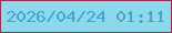 文字の大きさ：4、枠の色：952e52、背景の色：8ed8ec、文字の色：43a6d2 無料ブログパーツのブログ時計