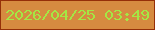 文字の大きさ：1、枠の色：952f08、背景の色：d68b40、文字の色：a4e744 無料ブログパーツのブログ時計