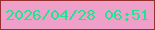 文字の大きさ：2、枠の色：952f30、背景の色：efa0c9、文字の色：1fe292 無料ブログパーツのブログ時計