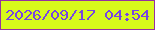文字の大きさ：4、枠の色：9531a1、背景の色：d7fa1b、文字の色：7745e3 無料ブログパーツのブログ時計