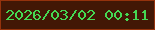 文字の大きさ：4、枠の色：95320c、背景の色：421705、文字の色：45d953 無料ブログパーツのブログ時計