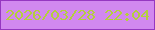 文字の大きさ：3、枠の色：9537c1、背景の色：d188ef、文字の色：b4cf3d 無料ブログパーツのブログ時計