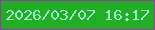 文字の大きさ：1、枠の色：953aa7、背景の色：22ae24、文字の色：9eeccd 無料ブログパーツのブログ時計