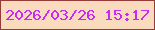 文字の大きさ：3、枠の色：953c3b、背景の色：fbdbbe、文字の色：c829f9 無料ブログパーツのブログ時計