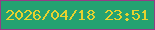 文字の大きさ：4、枠の色：953c86、背景の色：24a271、文字の色：e7d22e 無料ブログパーツのブログ時計
