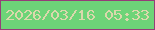 文字の大きさ：5、枠の色：953e78、背景の色：6dd478、文字の色：dbd8ac 無料ブログパーツのブログ時計