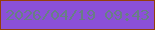 文字の大きさ：1、枠の色：953f09、背景の色：8b50d7、文字の色：687f85 無料ブログパーツのブログ時計