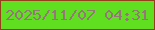 文字の大きさ：4、枠の色：953f1a、背景の色：5fdf1f、文字の色：967678 無料ブログパーツのブログ時計