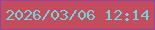 文字の大きさ：3、枠の色：9541a5、背景の色：c34c5d、文字の色：70d3e0 無料ブログパーツのブログ時計