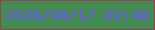 文字の大きさ：1、枠の色：954259、背景の色：448b51、文字の色：7153fd 無料ブログパーツのブログ時計